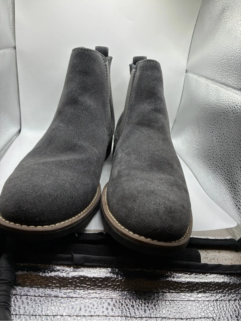 Bruno Marc Gray Suede Leather Chelsea Boots Men’s Size 9.5